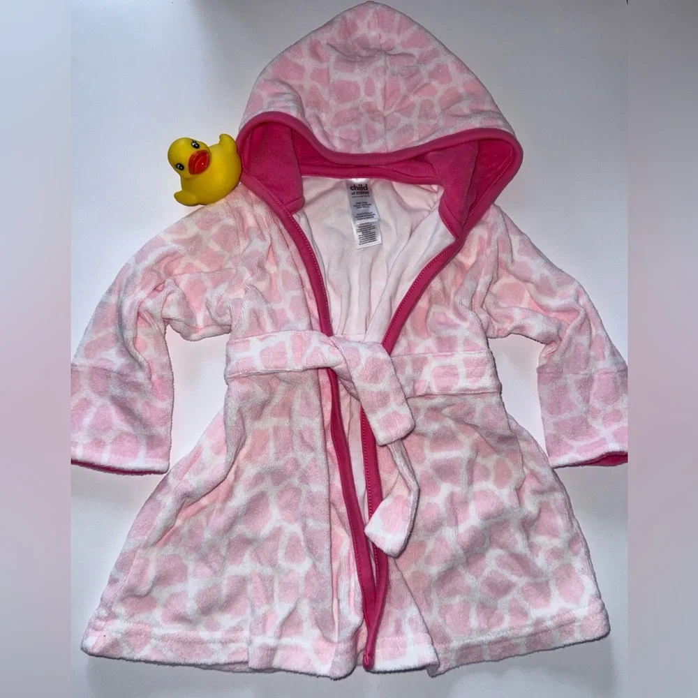 Child of mine Carter’s Pink Hooded Giraffe Print baby girls one size